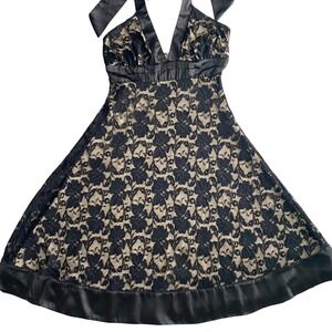 XX3 90's Y2K Homecomming‎ Dress Halter lace/Mesh Sz Small petite/junior